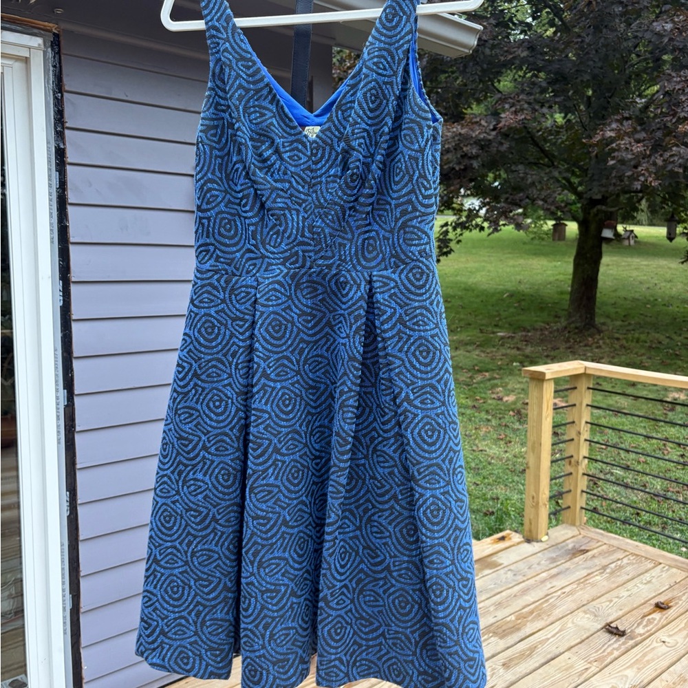 Eva Franco Blue Geometric Dress